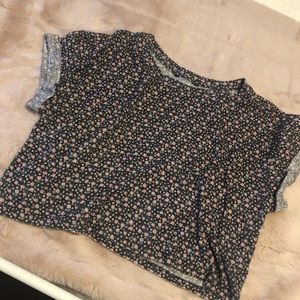 Cropped floral tee